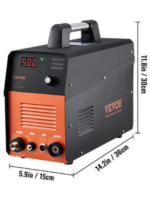 VEVOR Plasma Cutter 50Amp Non-Touch Pilot Arc Air Cutting Machine 110V/220V Dual Voltage AC IGBT