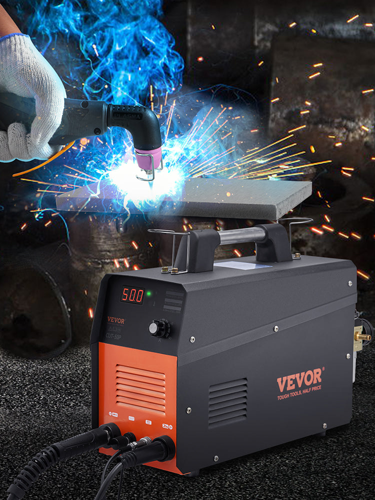 VEVOR Plasma Cutter 50Amp Non-Touch Pilot Arc Air Cutting Machine 110V/220V Dual Voltage AC IGBT