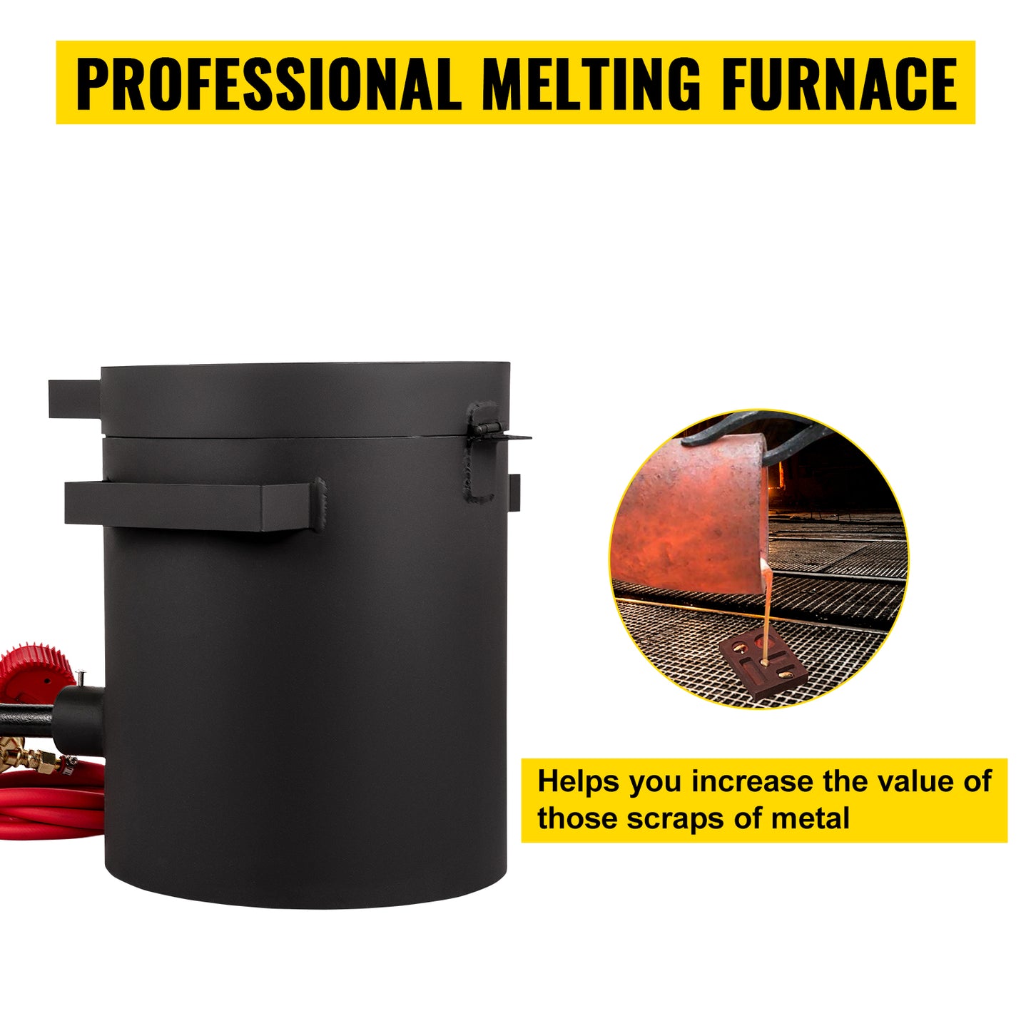 VEVOR Propane Melting Furnace 2/4/5/6/10 KG Metal Foundry Furnace Kit w/ Graphite Crucible & Tongs