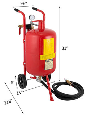 VEVOR 40L 10Gal Sandblaster Heavy Duty Steel Abrasive Air Sand Blaster Mobile Rust Remove Surface