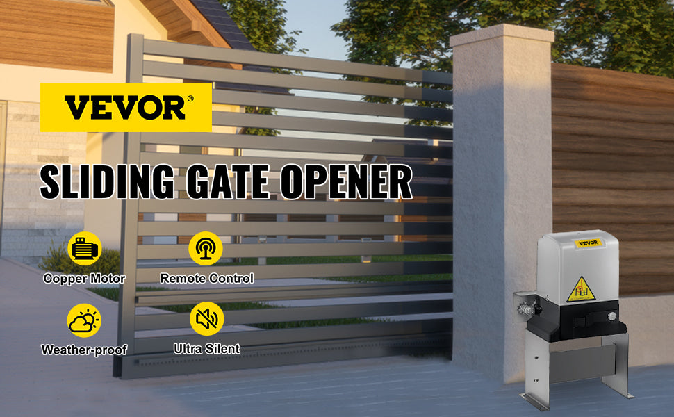 VEVOR Sliding Gate Opener Electric Operator AC600 1400 lbs with 2 Remote Controllers Move Speed 43 ft Per Min