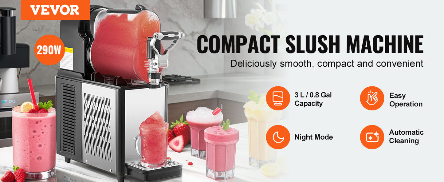 VEVOR Commercial Slushy Machine 3L Single Bowl machine a slush 330W Frozen Drink Machine