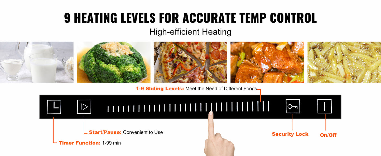 SucceBuy 2/4/5 Burners Built-in Induction Stove Top 12/24/30" Ceramic Glass Electric Cooktop