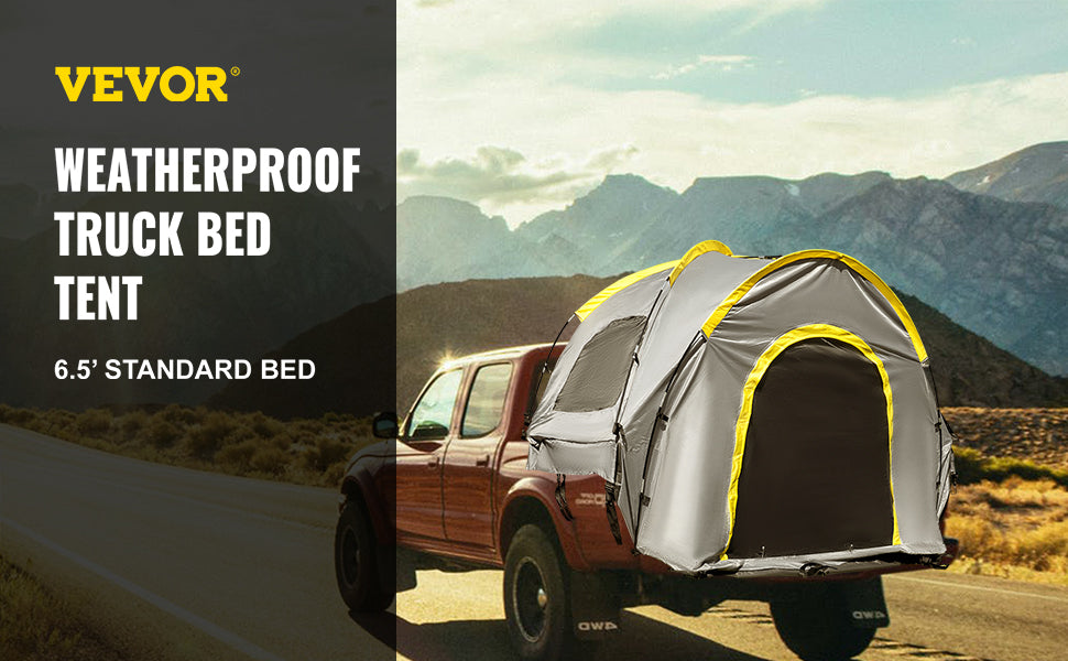 VEVOR 5-8 FT Waterproof Truck Tent Car Accessories Bed for Full / Mid Size Truck 2-Person