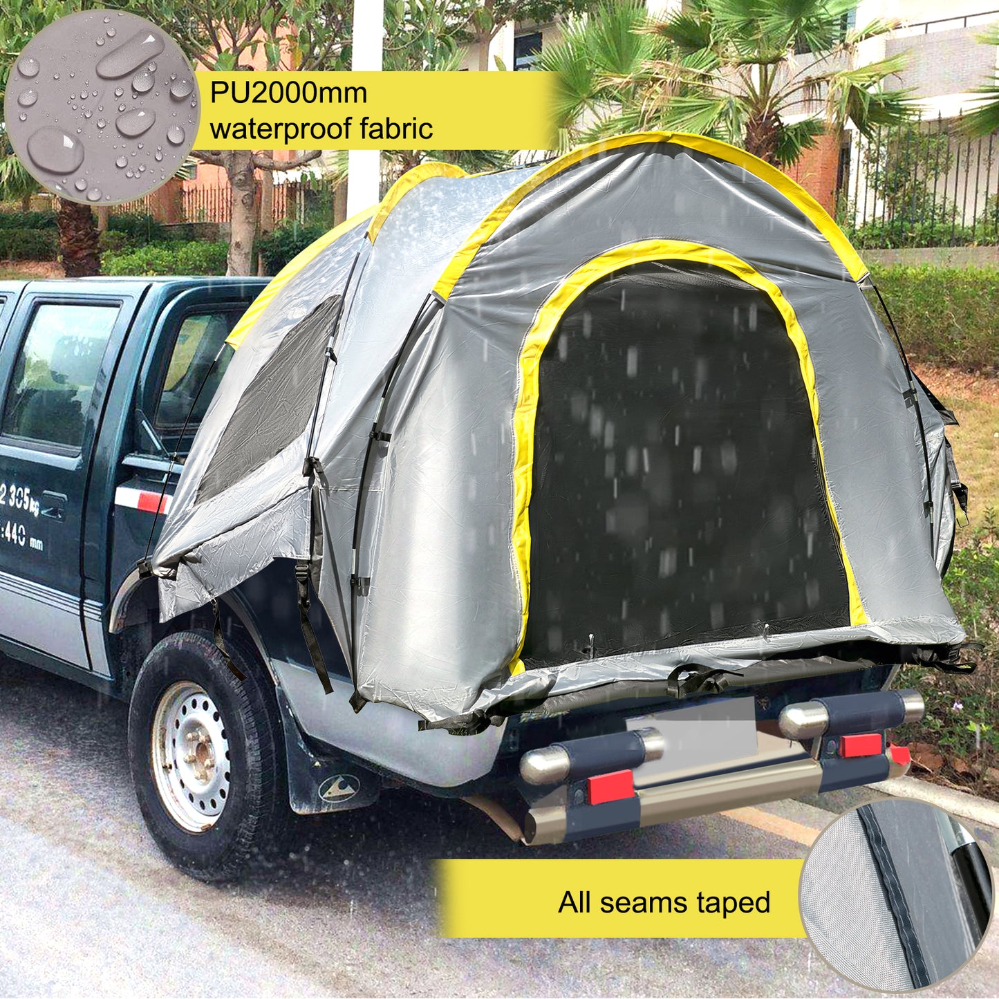 VEVOR 5-8 FT Waterproof Truck Tent Car Accessories Bed for Full / Mid Size Truck 2-Person