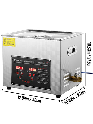 VEVOR Ultrasonic Cleaner w/ Digital Timer & Heater,Professional Ultra Sonic Jewelry Cleaner,Stainless Steel Heated Clean Machine